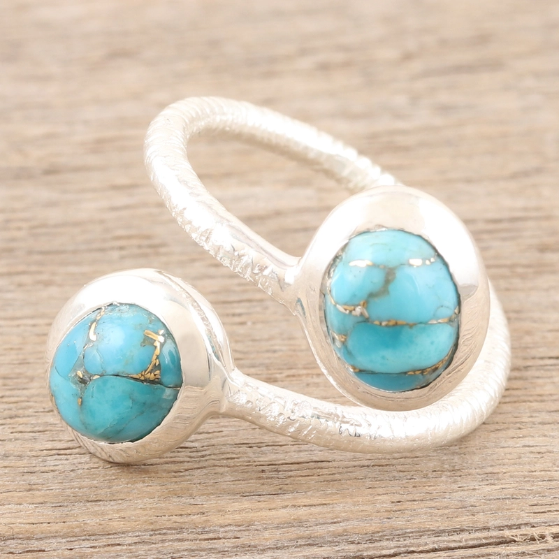 Türkis Wickelring Handgemacht 925 Sterling Silber Geschenk Für Sie