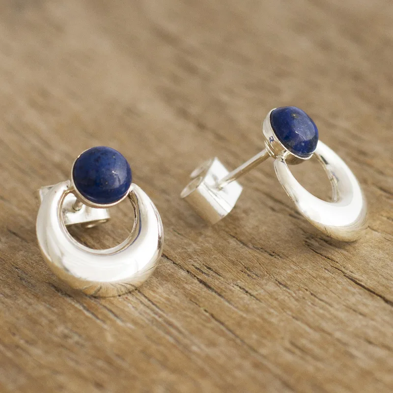 Neues Design Lapislazuli Ohrstecker 925 Sterling Silber Handgefertigte Ohrstecker Alltags-Ohrring Für Frauen Geschenk Für Sie