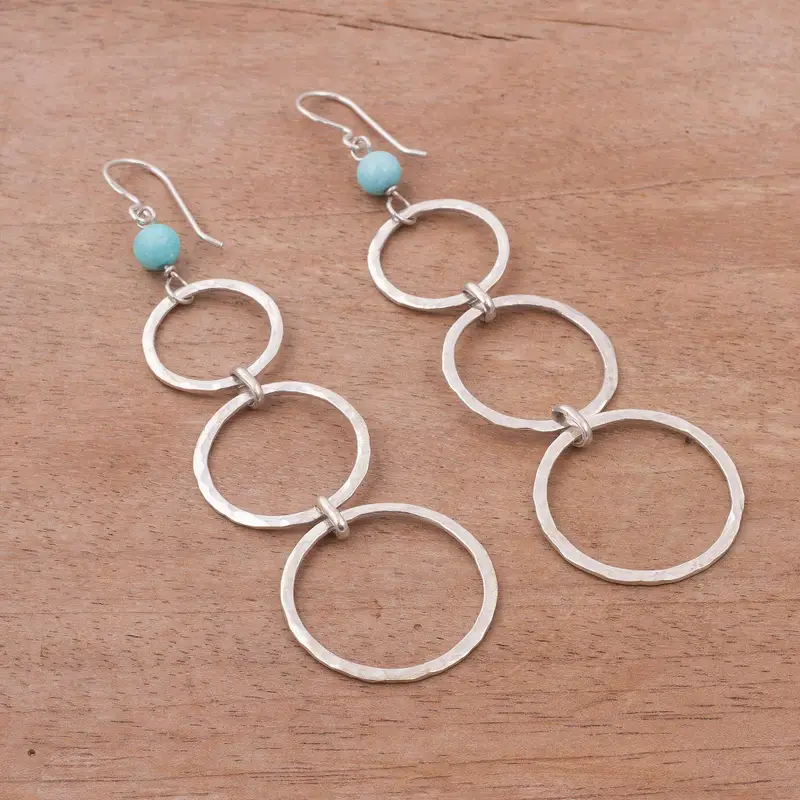 Amazonit Perlen und Sterling Silber Ohrhänger Damen Schmuck Boho Ohrringe Handgemachte Edelstein Ohrringe Hochzeitsschmuck Geschenk für Sie