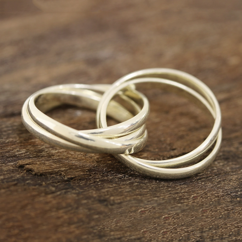 Mehrreihiger handgefertigter 925er Sterling Silber Ring Geschenk für Sie