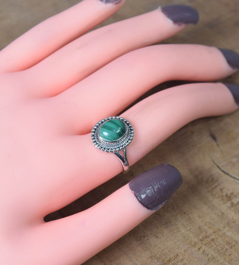 Groene Malachiet 925 Sterling Zilver Edelsteen Ring Designer Sieraden Natuurlijke Edelsteen Ring April Maand Geboortesteen Cadeau Voor Valentijnsdag