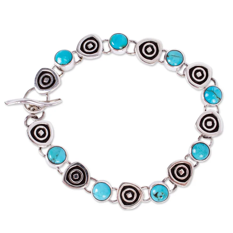 Morning Sky Natürliches Türkis Gliederarmband 925 Sterling Silber Armband Bohemian Schmuck Charm Schmuck Valentinstagsgeschenk für Sie