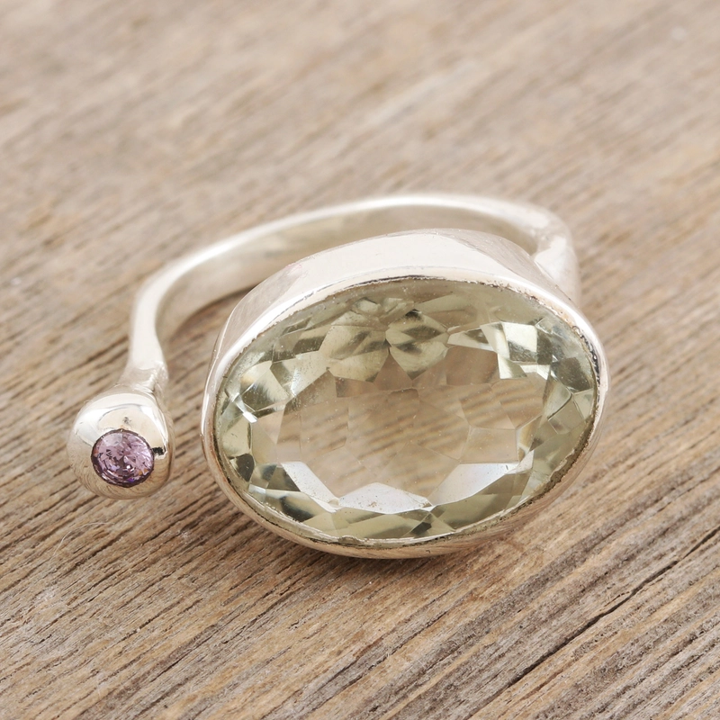 Amethist Ring Handgemaakt Designer 925 Sterling Zilver Cadeau Voor Haar