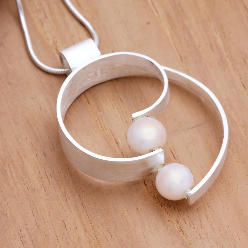 Pfirsichfarbene Zuchtperlenkette 925 Sterling Silber Süßwasserperlen Schmuck Handgefertigter Schmuck Boho Halskette Geschenk für Sie Valentinstagsgeschenk