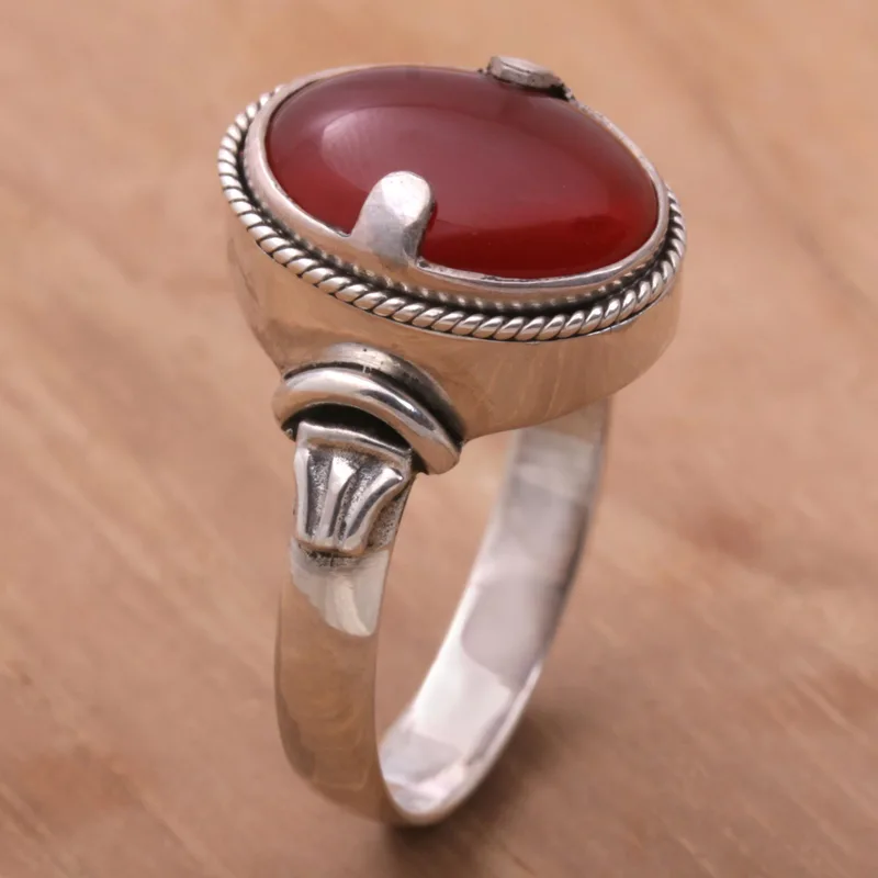 Drachenauge Natürlicher Karneol-Ring Marquise Statement Ring 925 Sterling Silber Versprechensring Handgemachter Silberring Geschenk für Sie