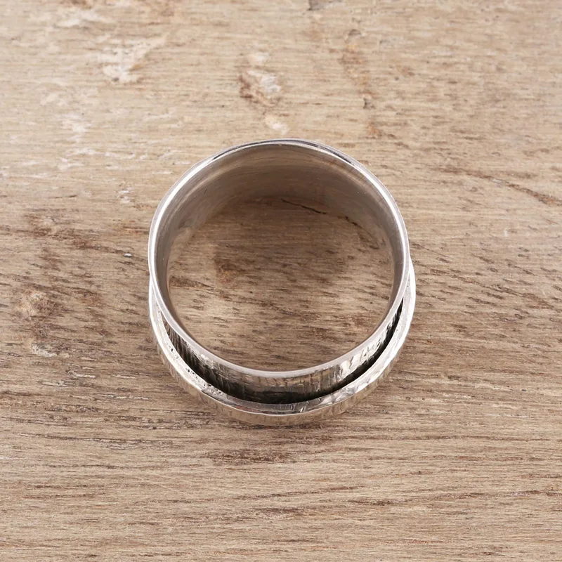 Baumrindenmuster Sterling Silber Spinner Ring aus Indien Handgemachter Ring Silberschmuck Böhmischer Zarter Ring Geschenk für sie