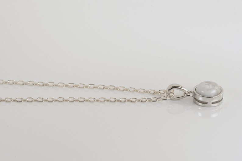 Natürliche Howlith-Halskette mit Anhänger und Kette für Damen, 925 Sterling Silber Howlith Schmuck, handgefertigter böhmischer Schmuck, Geschenk für sie