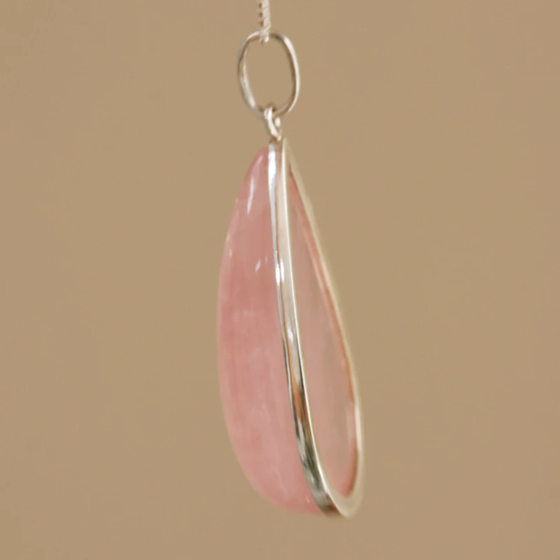 Will of Love 925 Sterling Silber Anhänger Halskette mit Rosenquarz Halskette für Frauen Handgemachte Boho Halsketten Geschenke für Sie