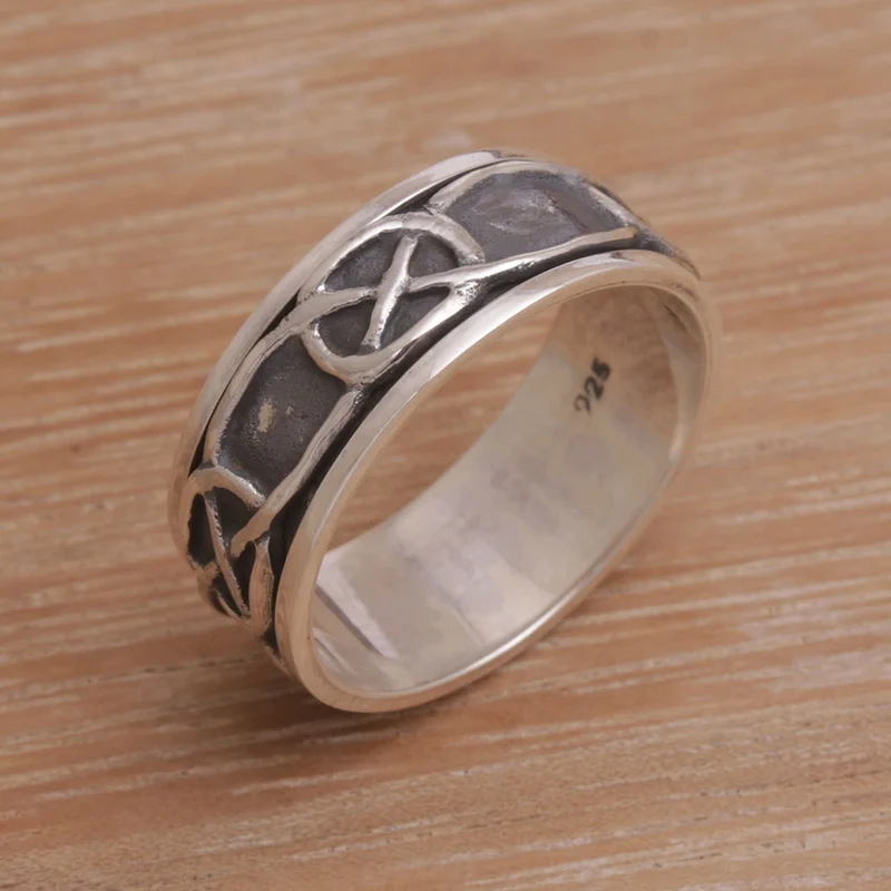 Ketten Design Spinner Ring 925 Sterling Silber Silberschmuck Handgemachter Böhmischer Zarter Ring Geschenk Für Sie Geburtstagsgeschenk