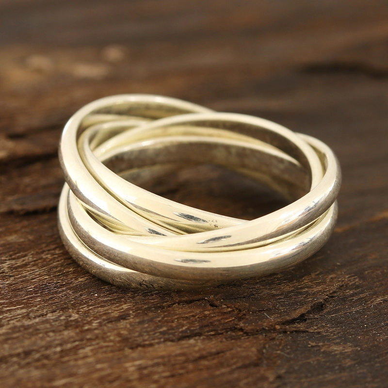 Mehrreihiger handgefertigter 925er Sterling Silber Ring Geschenk für Sie