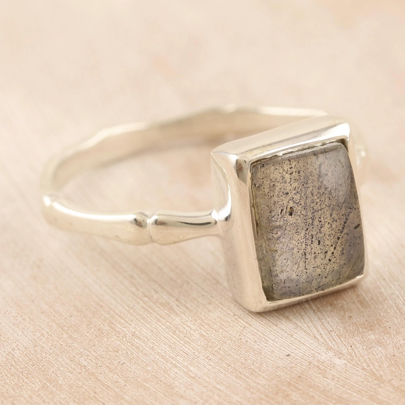 Labradorit Edelstein Handgemachter Designer 925 Sterling Silber Ring Geschenk für Sie & Mama