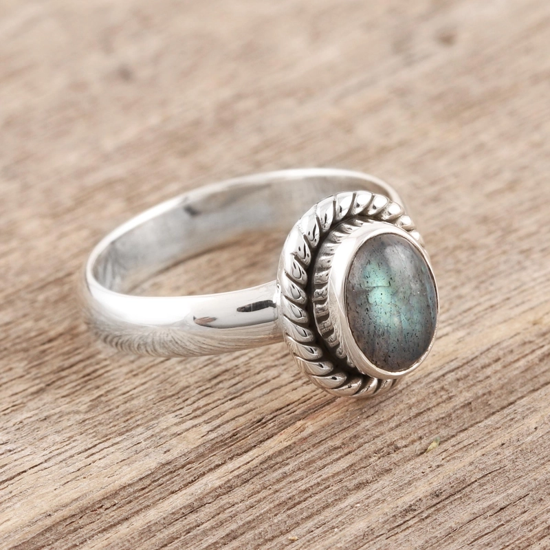 Handgemachter Labradorit Ring 925 Sterling Silber Geschenk Für Sie