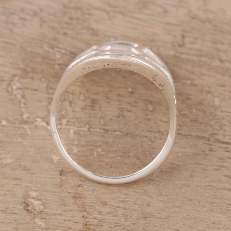 Handgefertigter einzigartiger Design 925 Sterling Silber Ring Geschenk für Sie & Mama