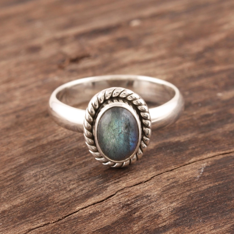 Handgemachter Labradorit Ring 925 Sterling Silber Geschenk Für Sie