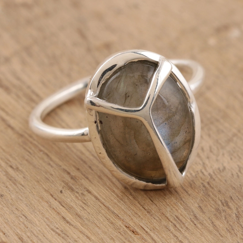 Labradorit Ring Handgemachtes Design 925 Sterling Silber Geschenk für Sie & Mama