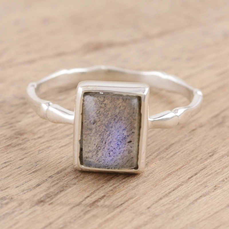 Labradorit Edelstein Handgemachter Designer 925 Sterling Silber Ring Geschenk für Sie & Mama