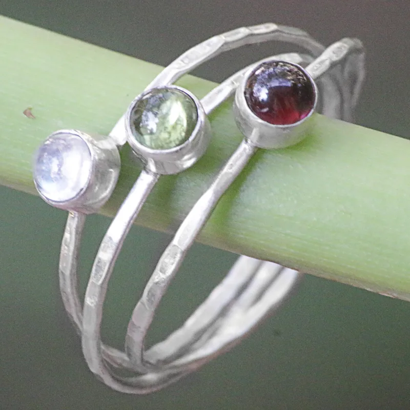 Handmade 925 Silver Ring in gemstons