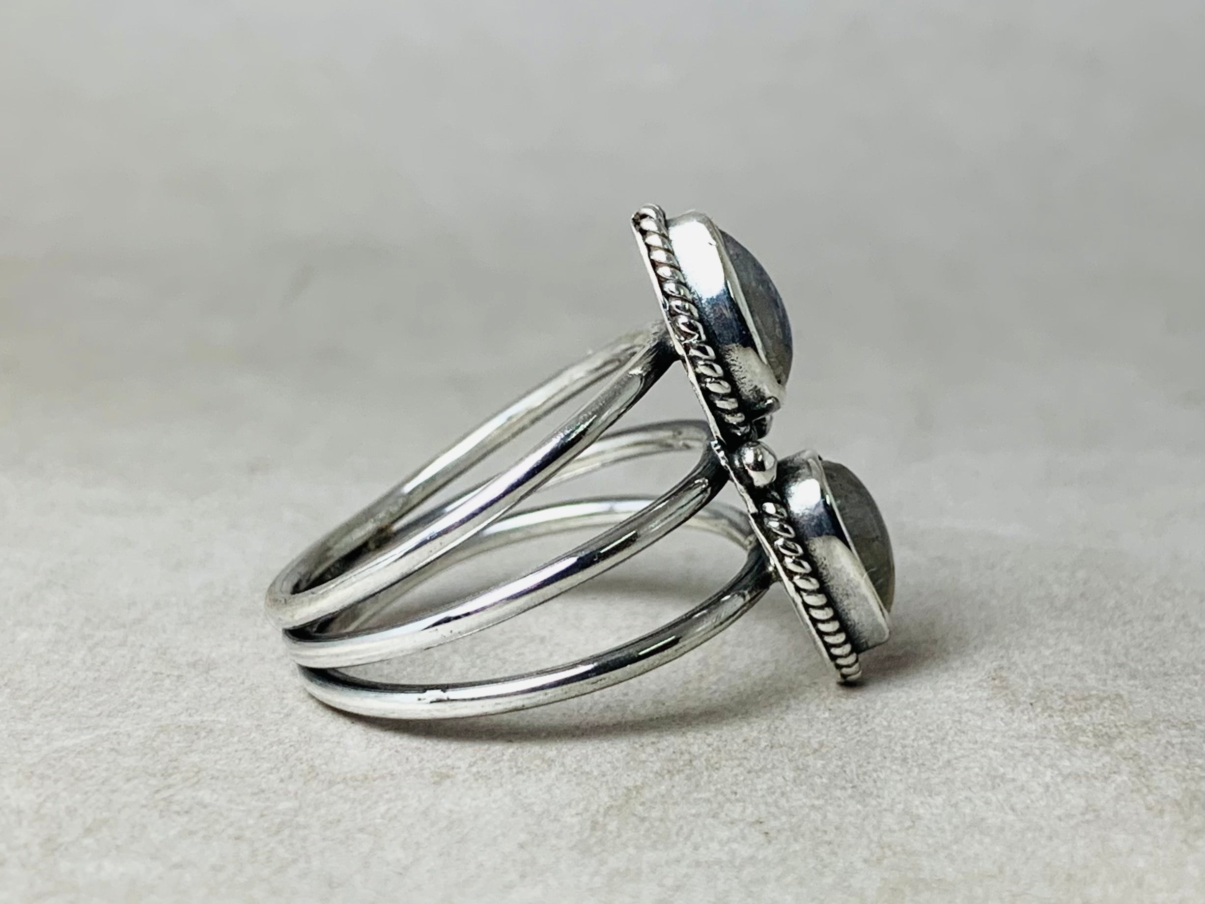 Doppelbirnenförmiger Mondsteinring 925 Silberring Edelsteinring Geburtsstein Juni Ring für Frauen Geburtstagsgeschenk
