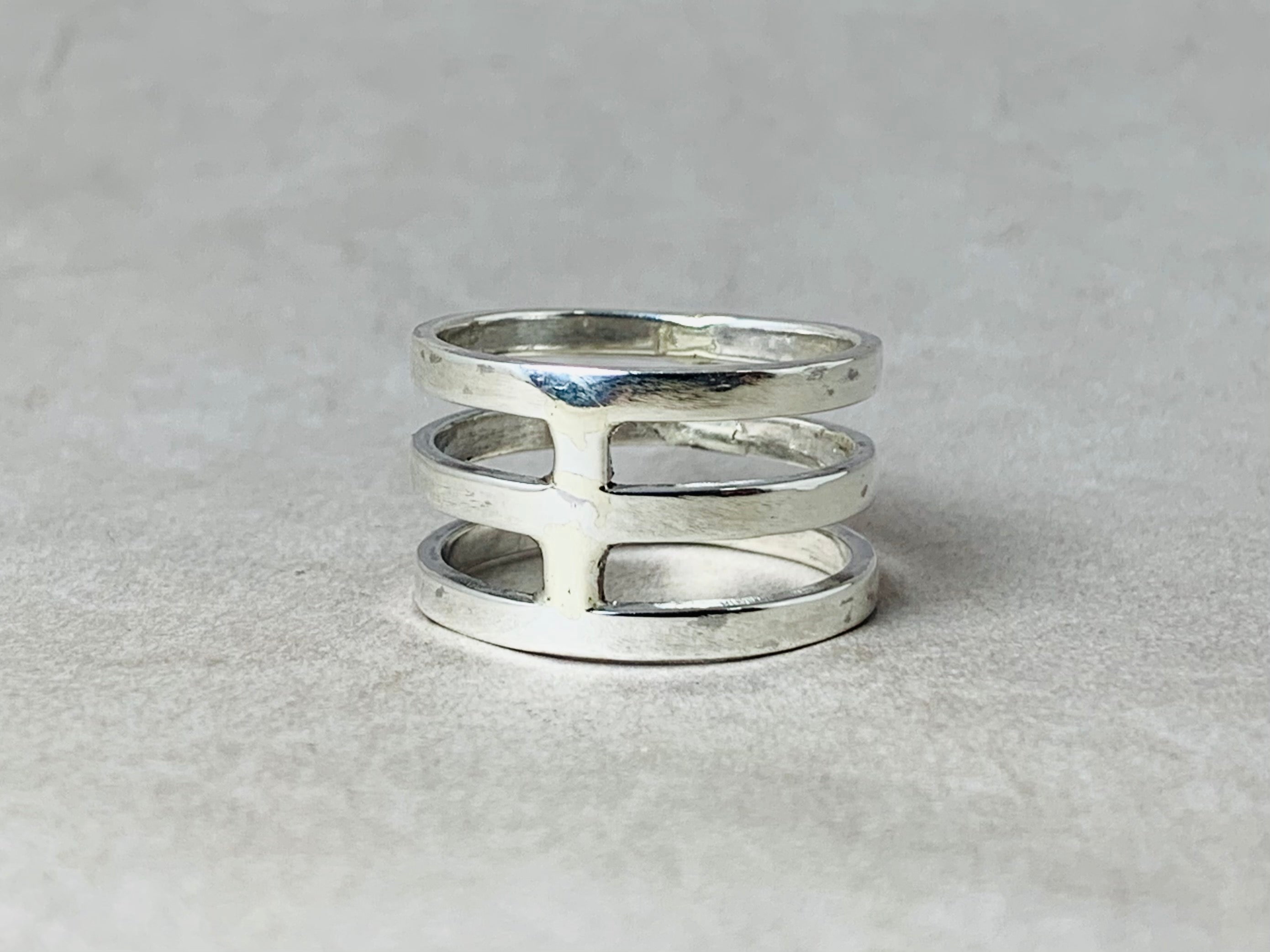 Dreifacher Bandring 925er Silber Statement Ring Drei Band Ring Bohemian Minimalistischer Ring Daumenring