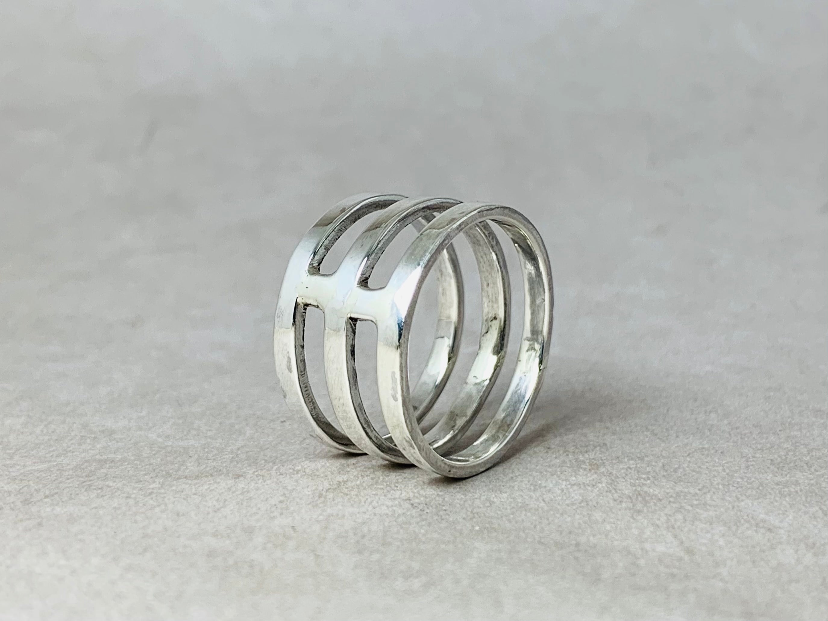 Dreifacher Bandring 925er Silber Statement Ring Drei Band Ring Bohemian Minimalistischer Ring Daumenring