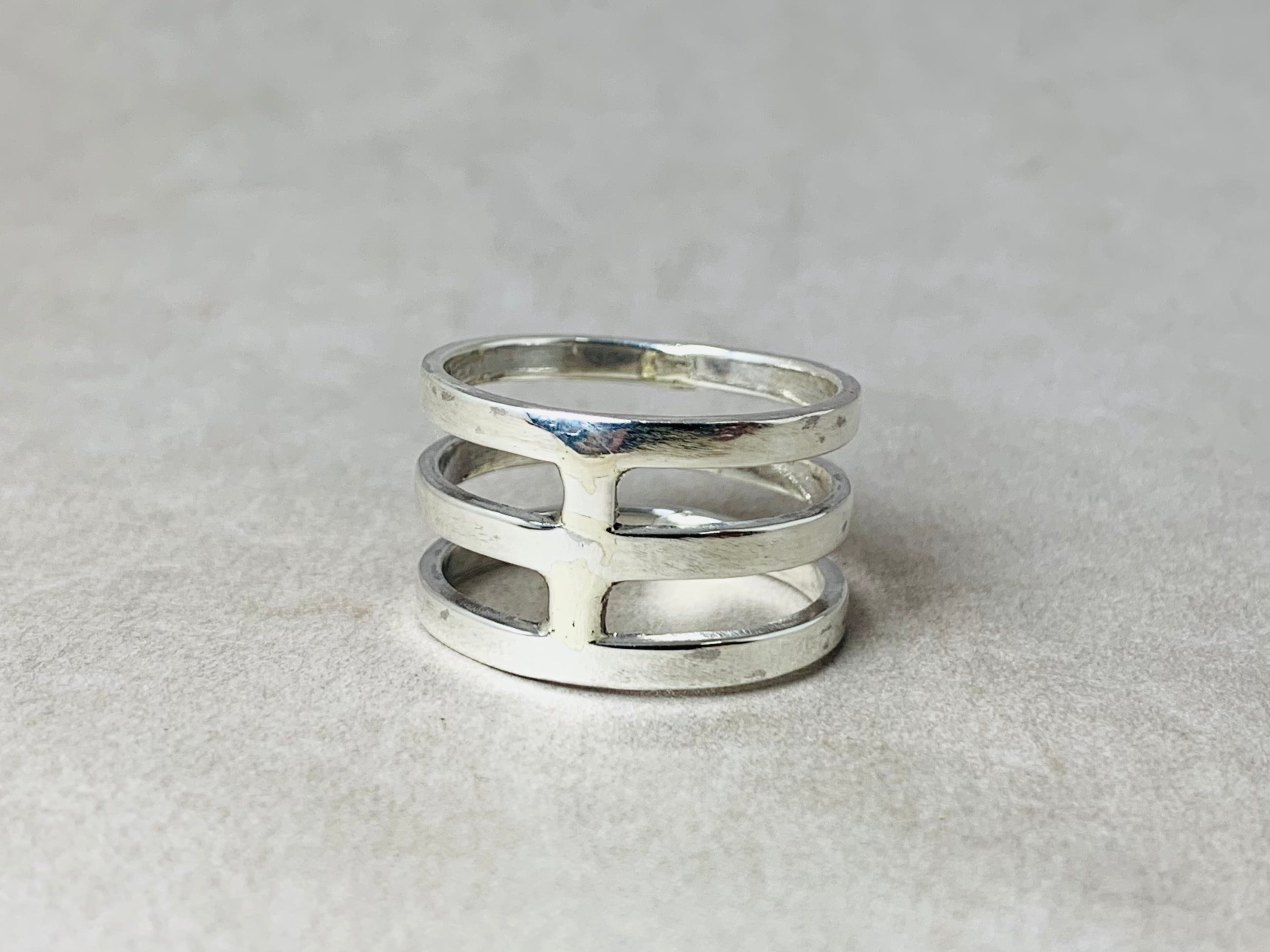 Dreifacher Bandring 925er Silber Statement Ring Drei Band Ring Bohemian Minimalistischer Ring Daumenring