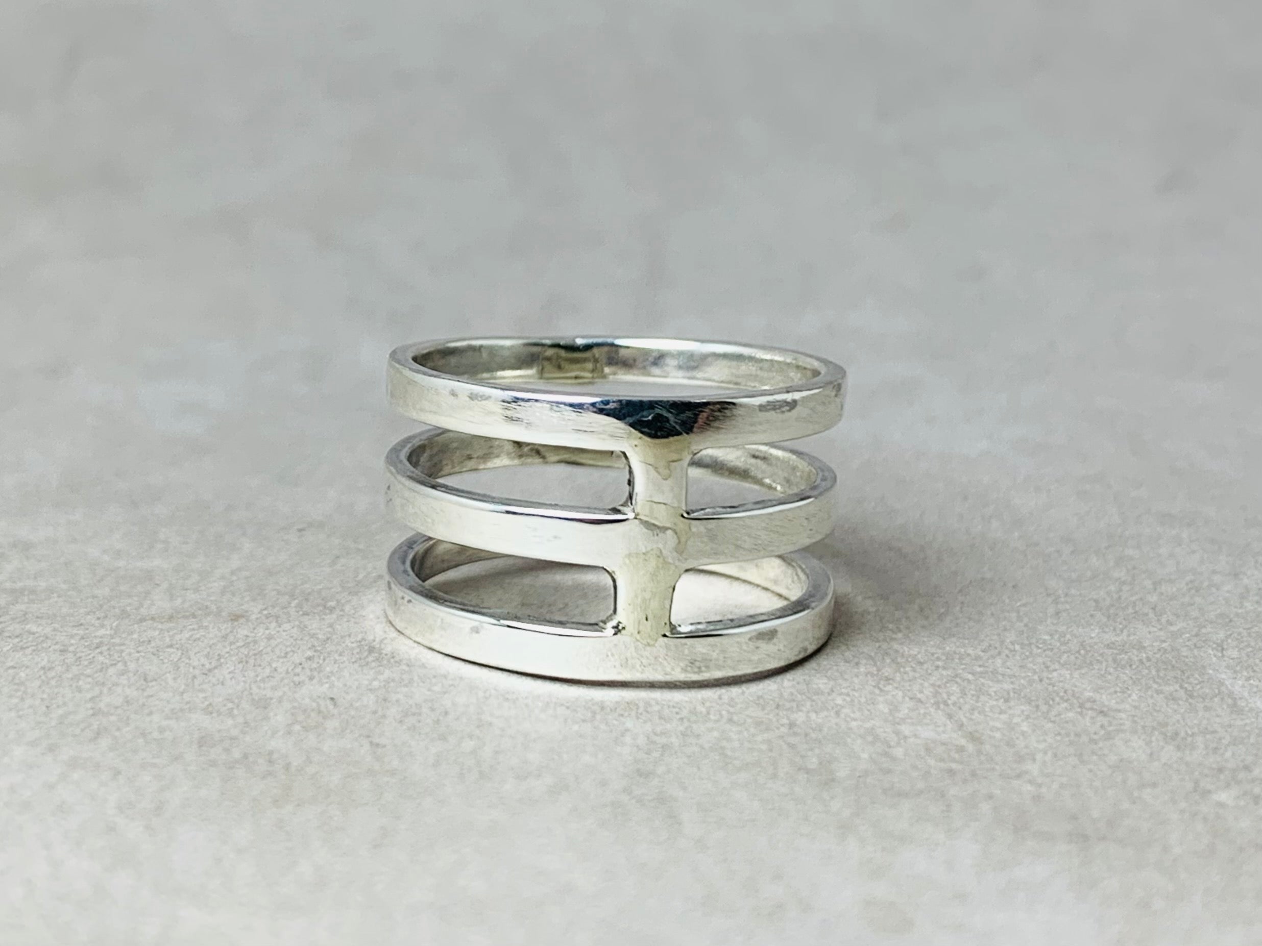 Dreifacher Bandring 925er Silber Statement Ring Drei Band Ring Bohemian Minimalistischer Ring Daumenring