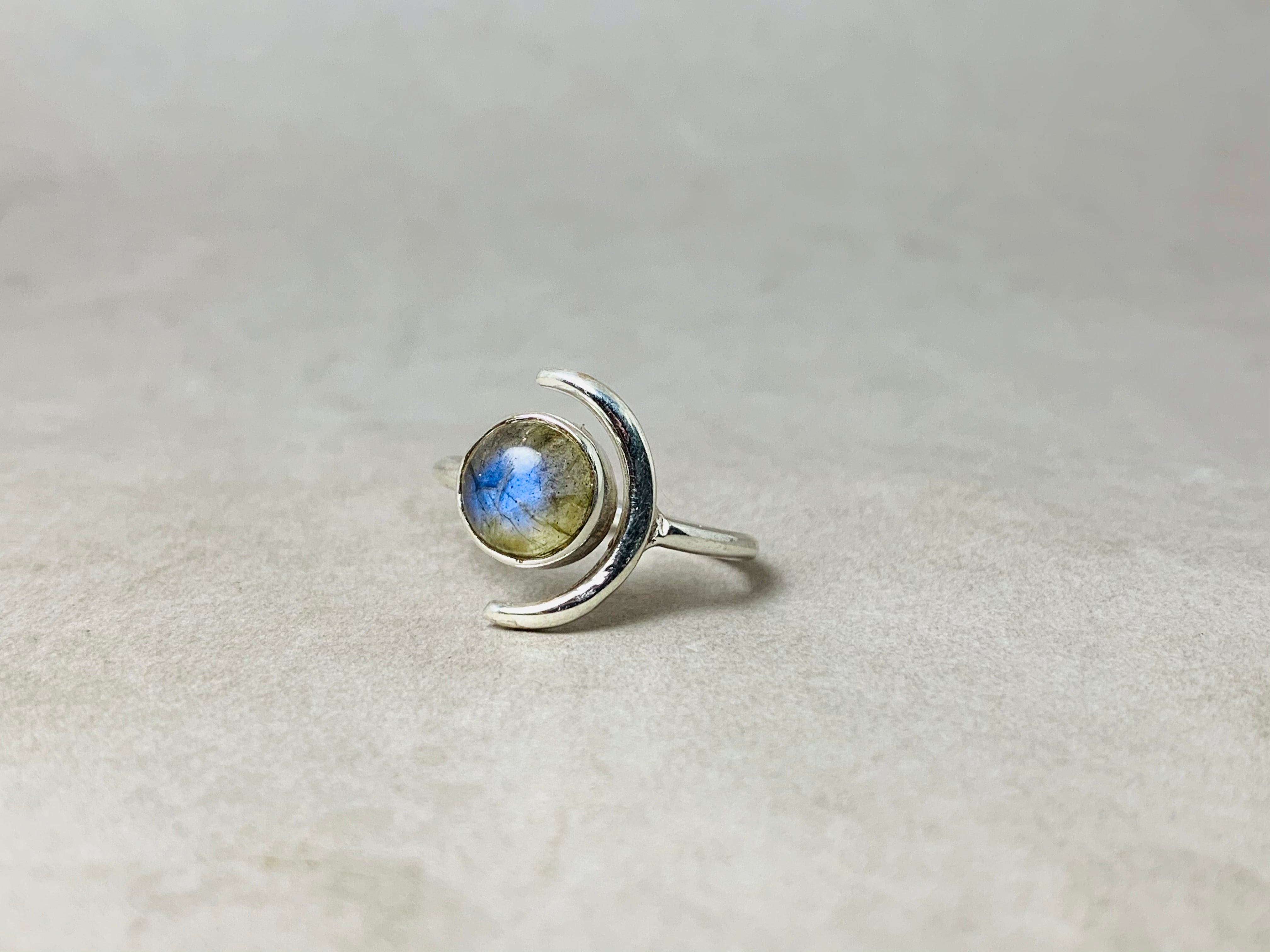 Labradorit Edelsteinring 925 Silberring Handgemachter Stapelring Bohemian Ring Zierlicher Ring Geschenk für Sie