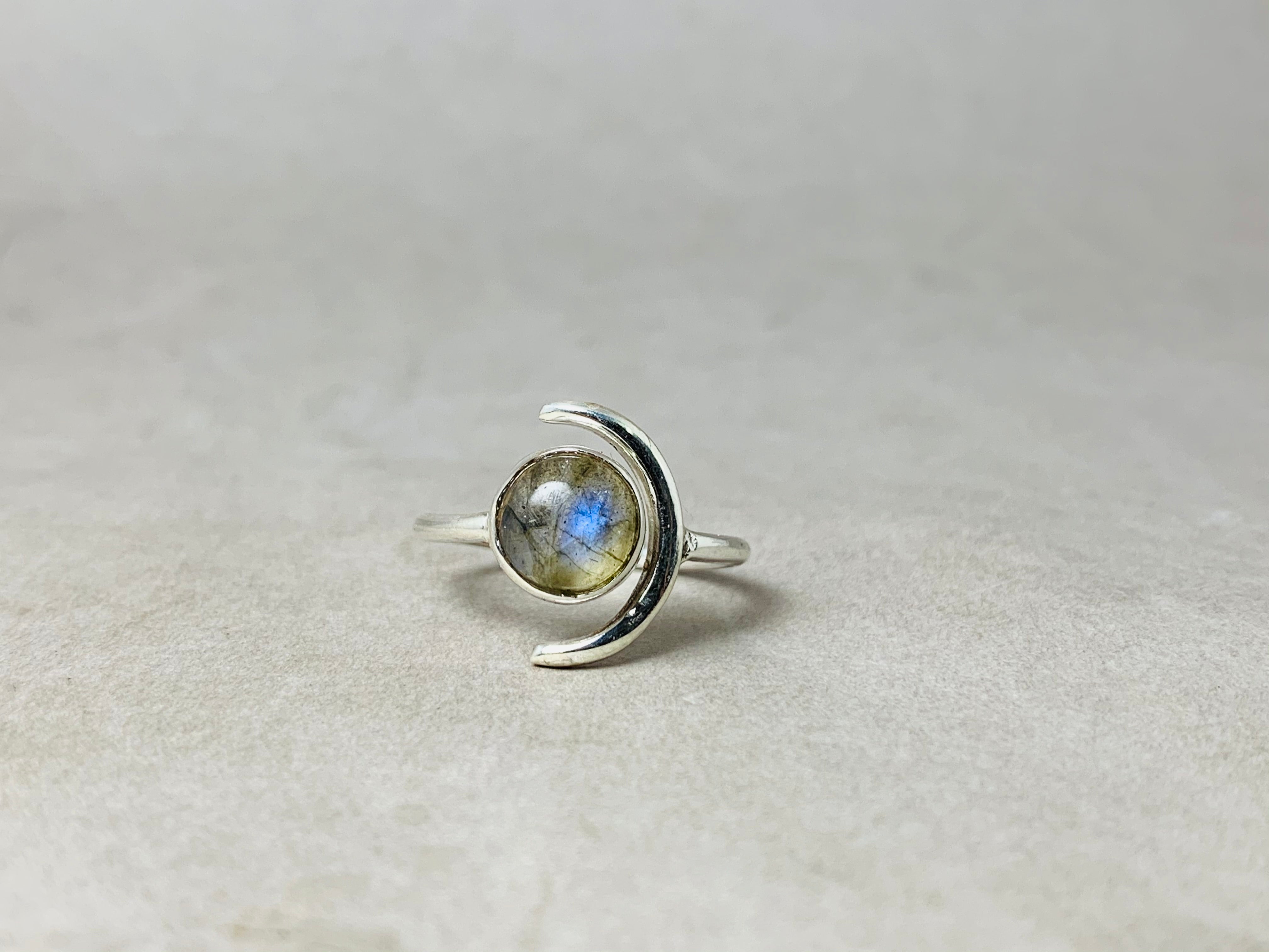 Labradorit Edelsteinring 925 Silberring Handgemachter Stapelring Bohemian Ring Zierlicher Ring Geschenk für Sie
