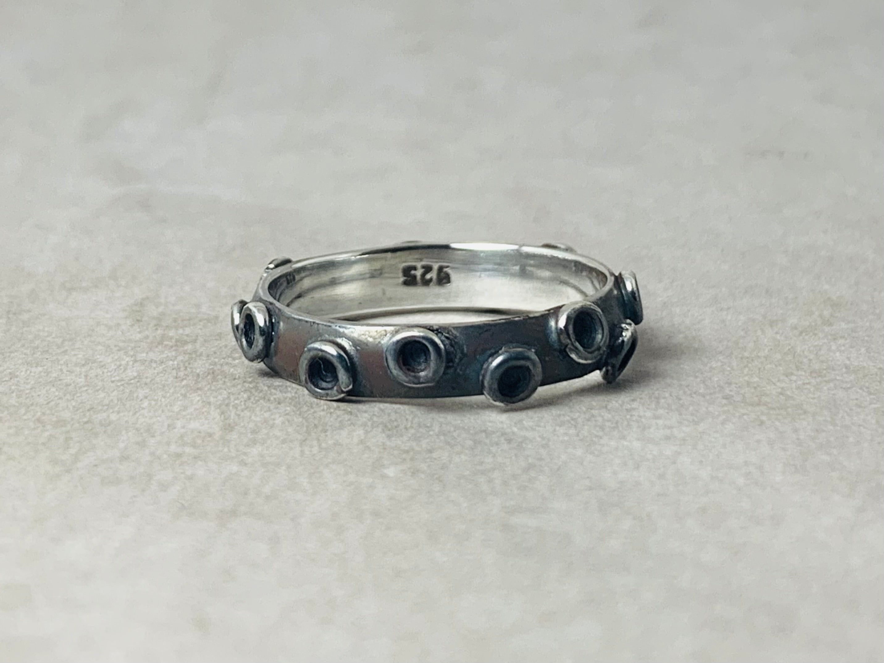 Silberner Oktopus Ring 925 Sterling Silber Ring Handgemachter minimalistischer oxidierter Ring Geschenk für sie Silberschmuck