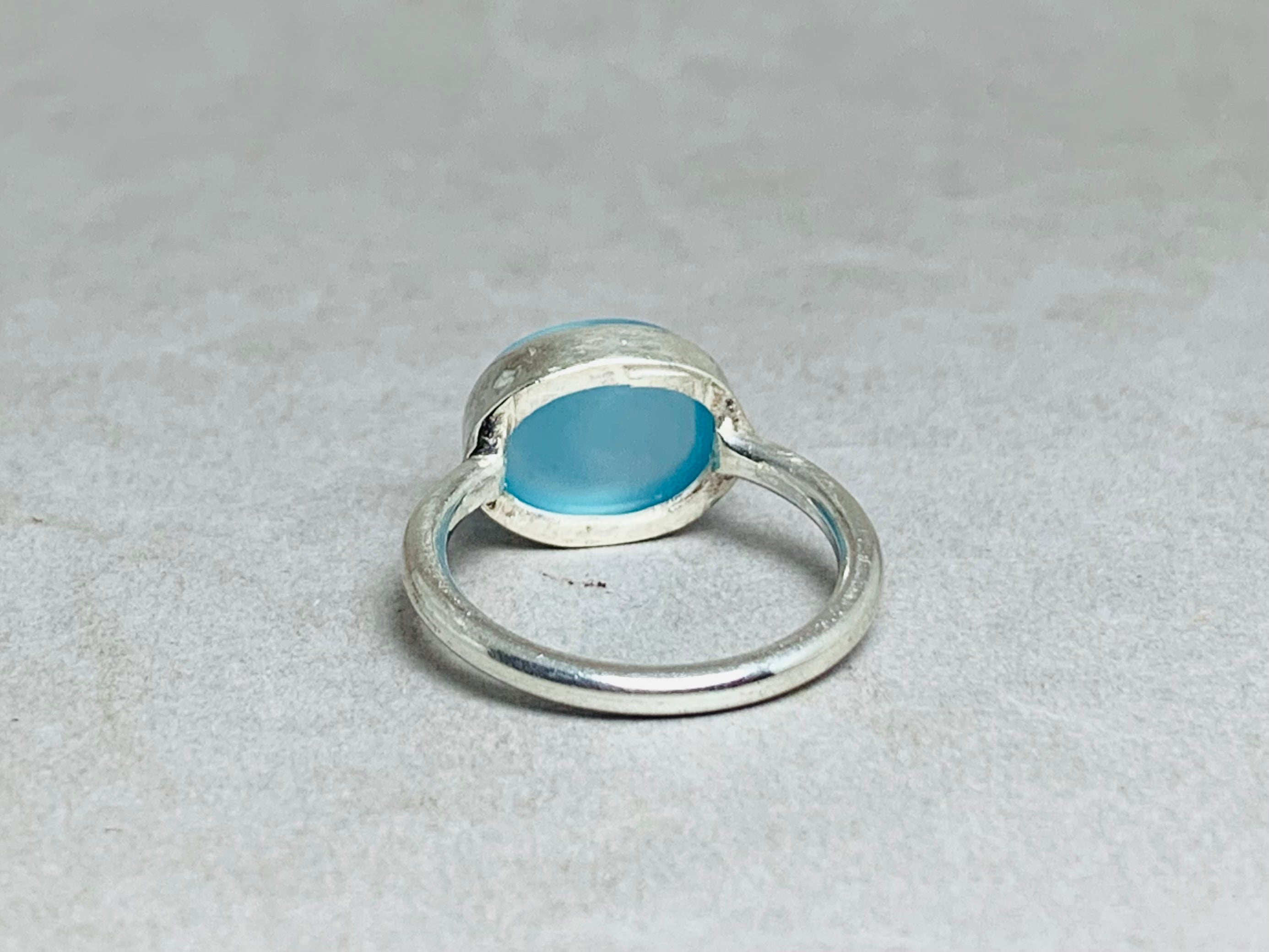 Aquamarin Chalcedon Ring 925 Sterling Silber Ring Boho März Geburtsstein Ring Blauer Chalcedon Handgemachter Silberring