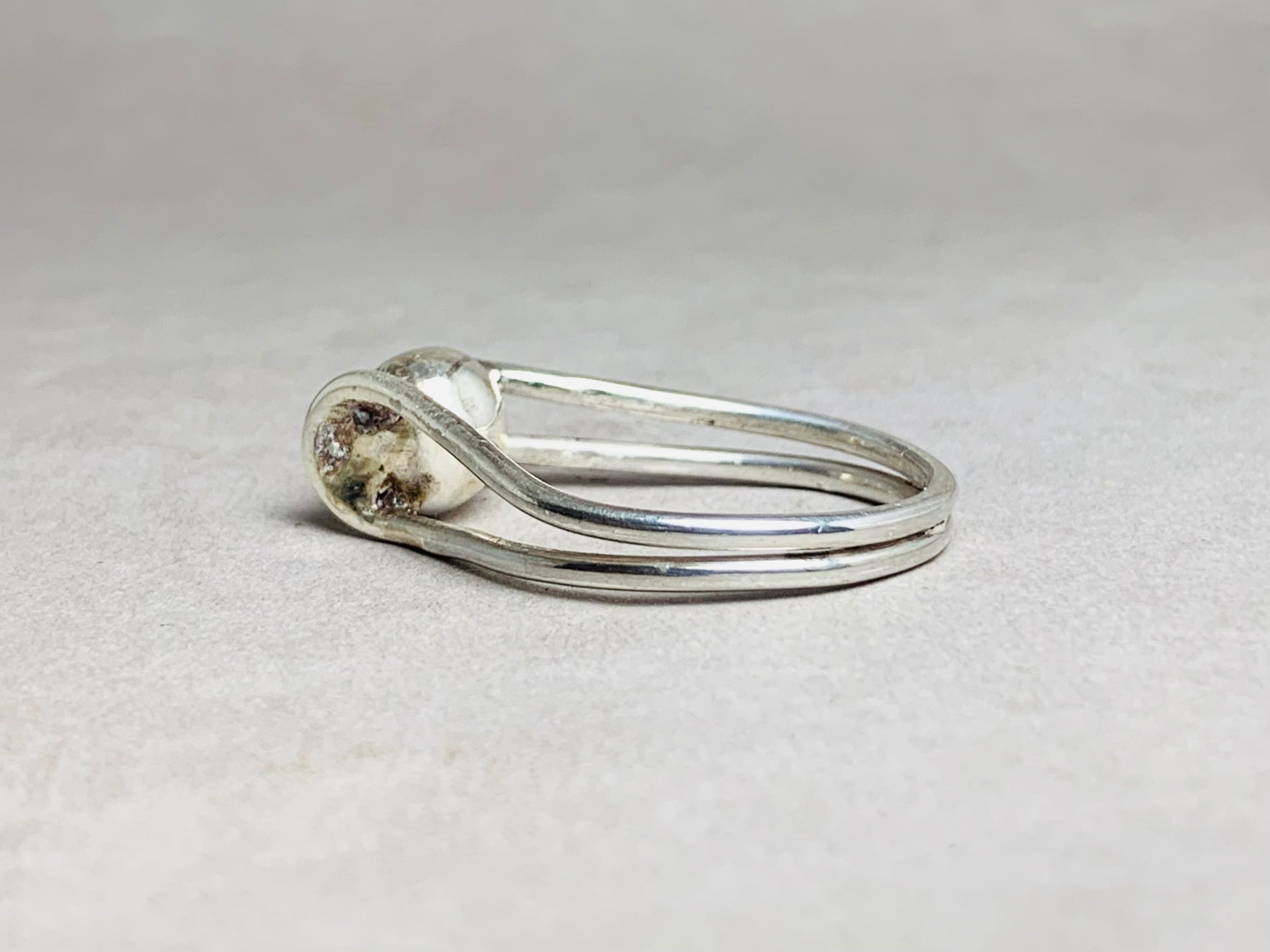 Silberkugelring 925 Silber Ring Handgemachter Statement-Ring Modern Einzigartiger Ring Alltagsring