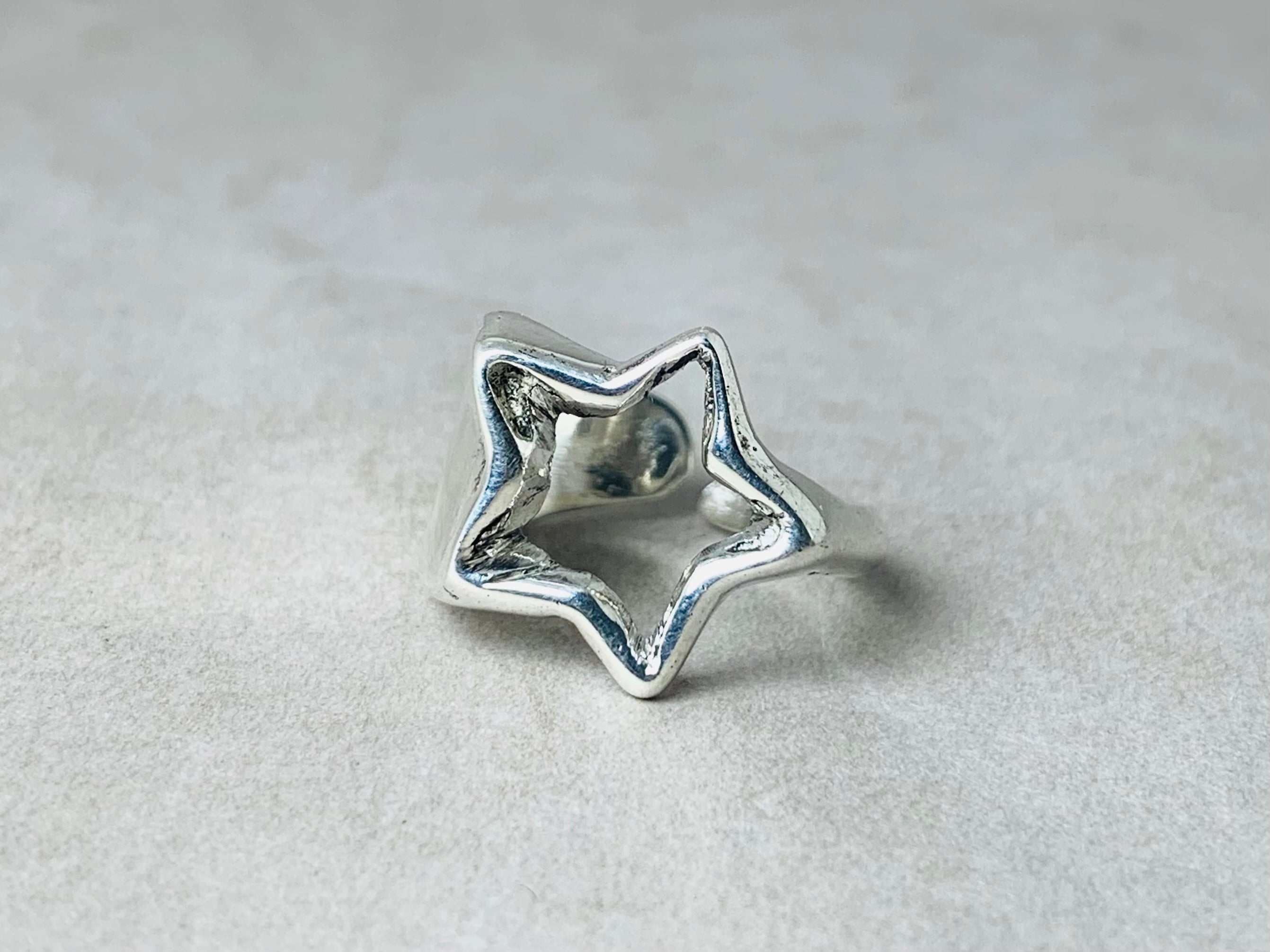 Silver Star Ring Statement Ring Unisex Ring 925 Sterling Silver Adjustable Chunky Ring Gift for Her