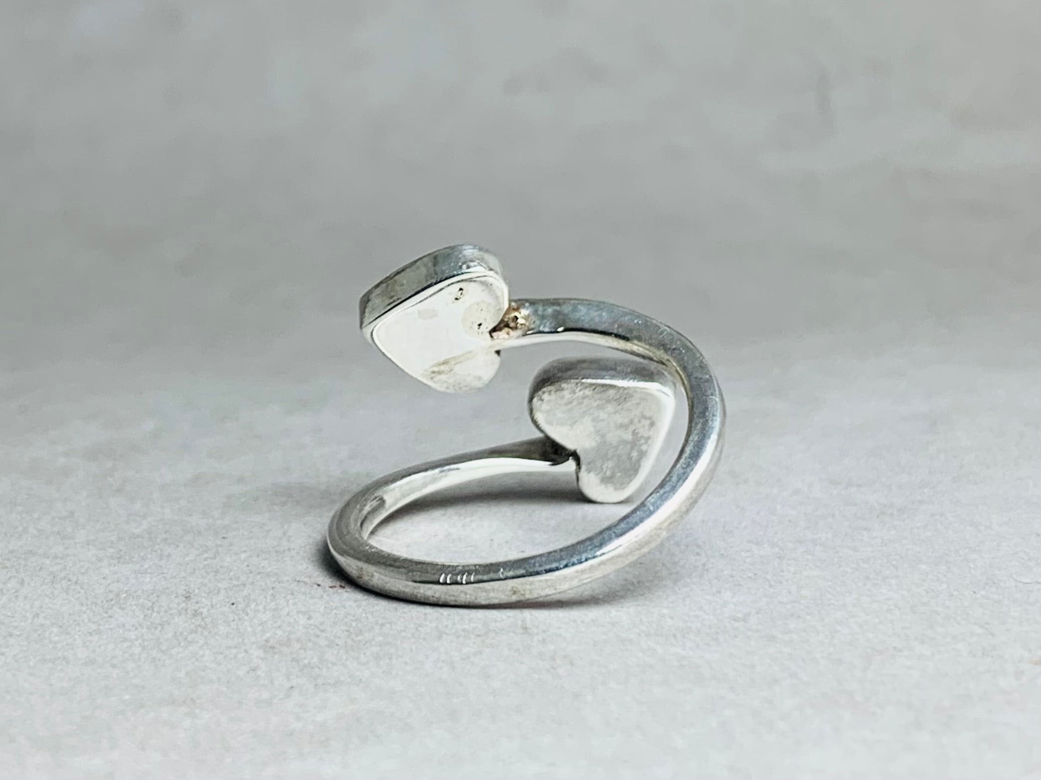 Doppelter Herzring Verstellbarer Ring 925 Sterling Silber Ring Statement Filigraner Ring Romantischer Herzring Für Sie Minimalistischer Schmuck