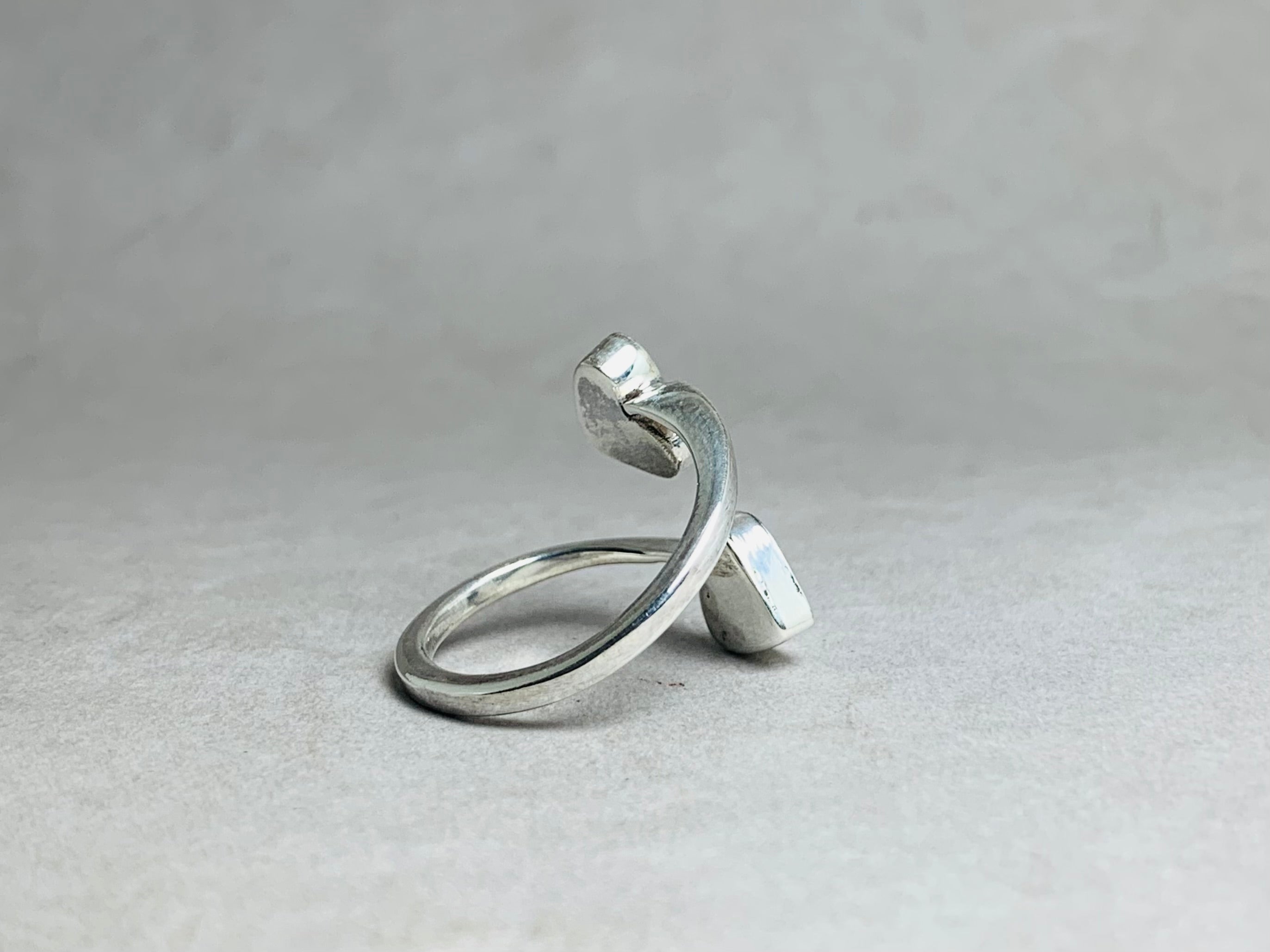 Doppelter Herzring Verstellbarer Ring 925 Sterling Silber Ring Statement Filigraner Ring Romantischer Herzring Für Sie Minimalistischer Schmuck