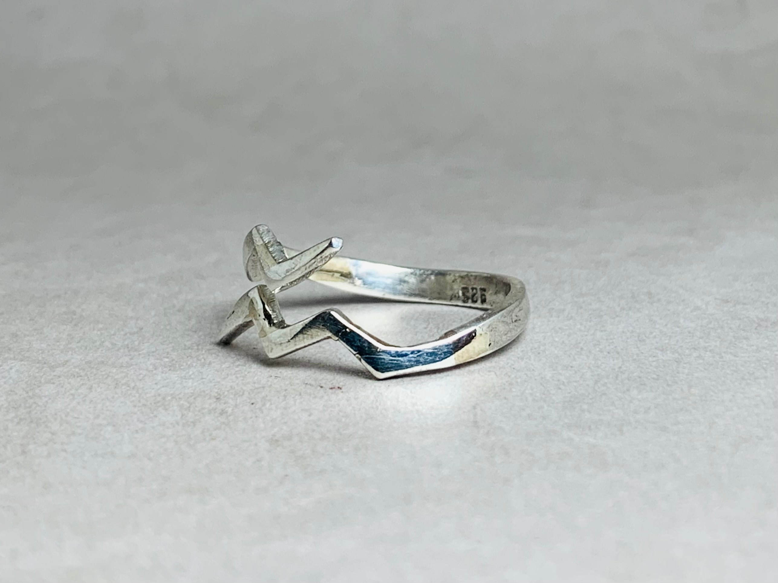 Blitzring 925er Sterlingsilber Ring Streetwear Ring Elektrizität Donner Blitz Ring Verstellbarer Minimalistischer Ring Geschenk für Sie