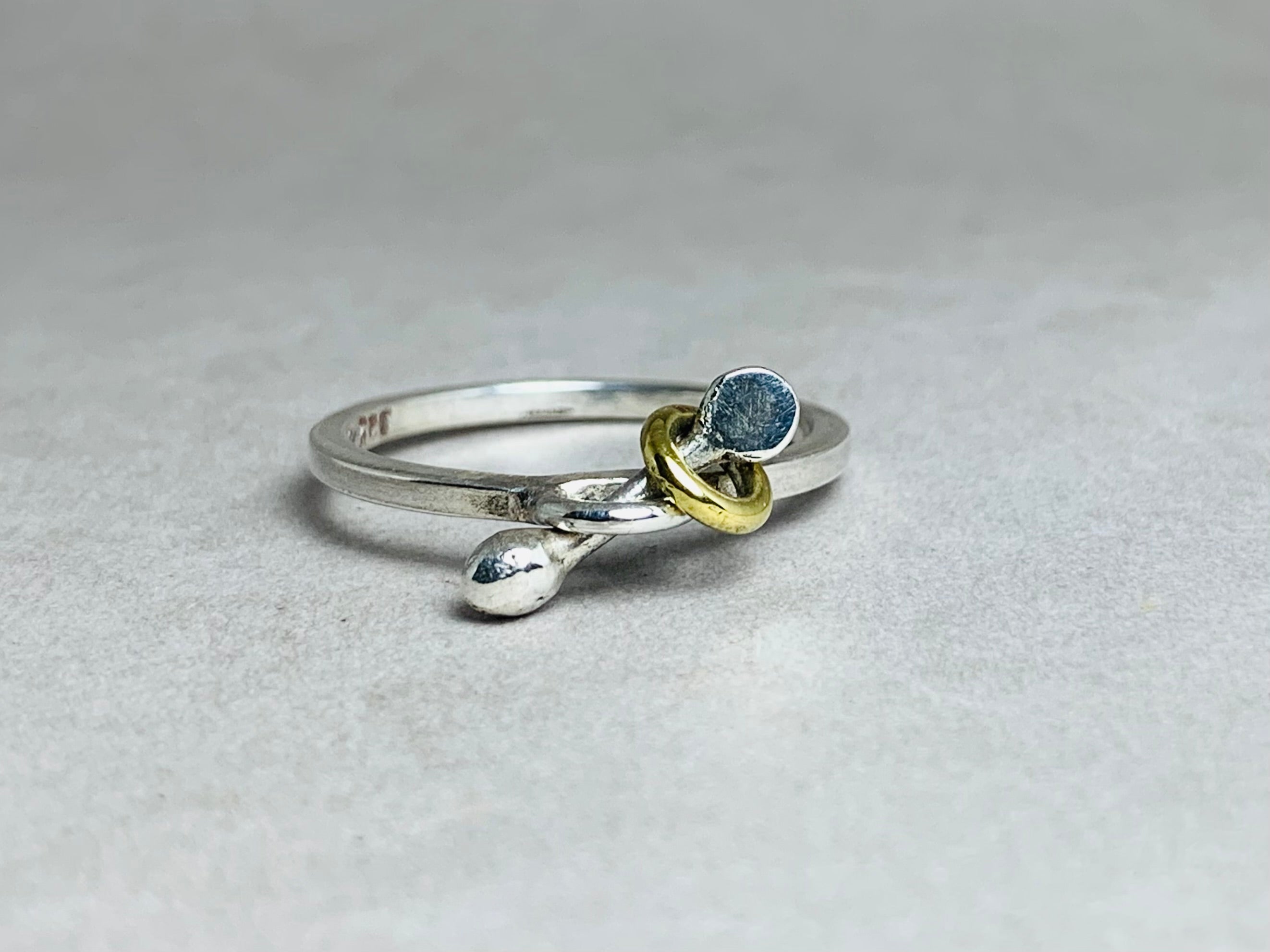 Silberner Barrenring 925 Sterling Silber Ring Handgefertigter Fidget-Ring für den Alltag Drehring Art Deco Ring Einzigartiger Ring