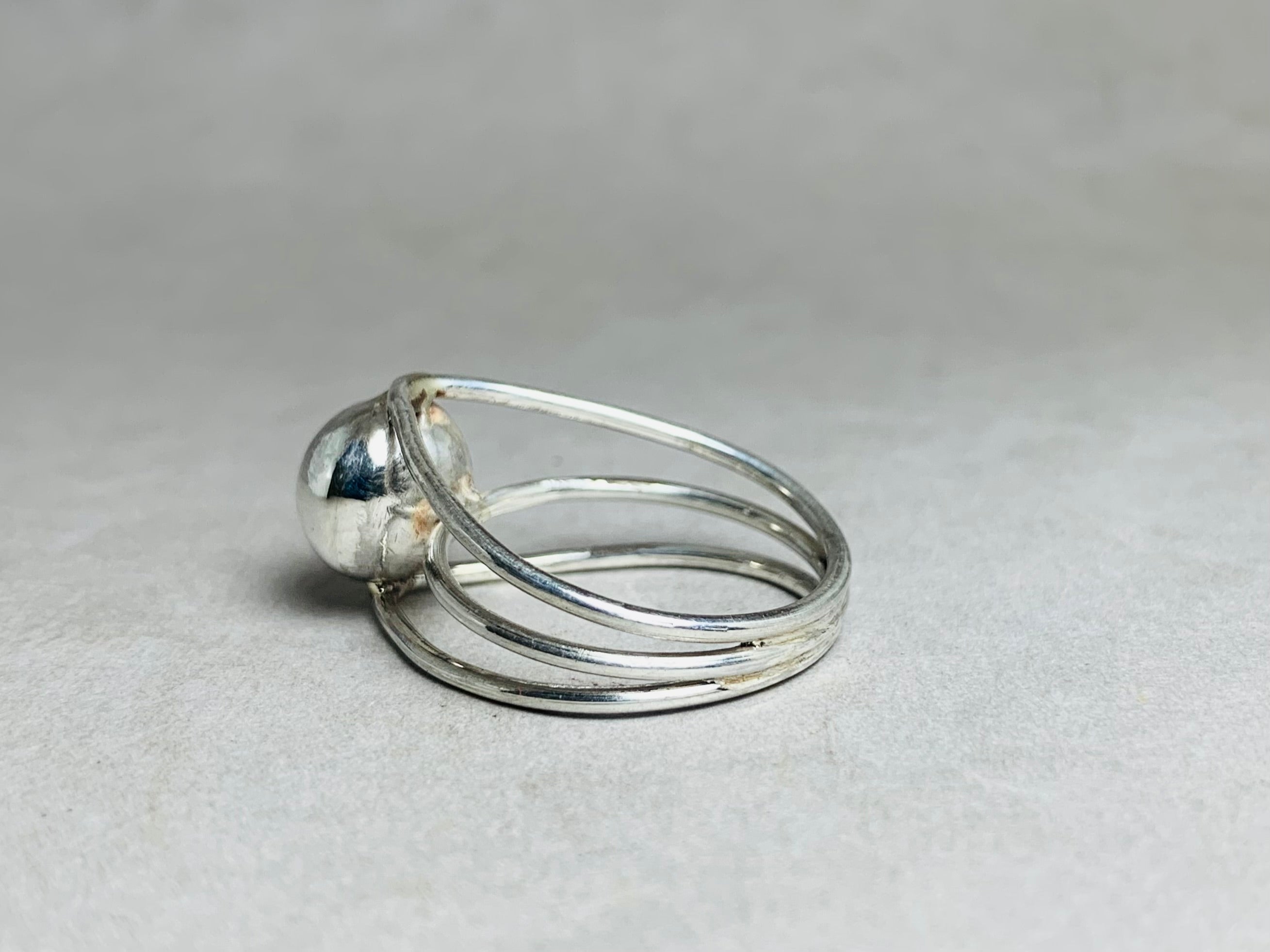 Kugelring 925 Sterling Silber Ring Statement Ring Modern Ring Minimalistischer Handgemachter Silberring