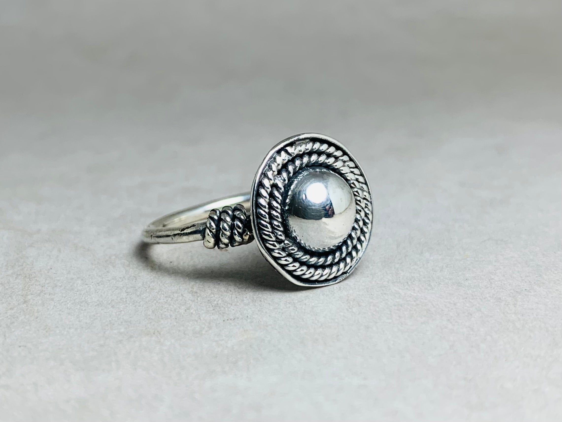 Kugelring 925 Sterling Silber Ring Statement Ring Handgemachter Unikatring Alltagsring Runder Kuppelring