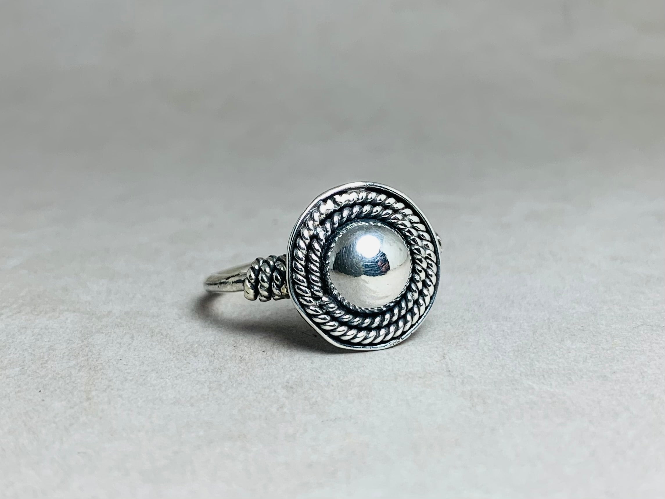 Kugelring 925 Sterling Silber Ring Statement Ring Handgemachter Unikatring Alltagsring Runder Kuppelring