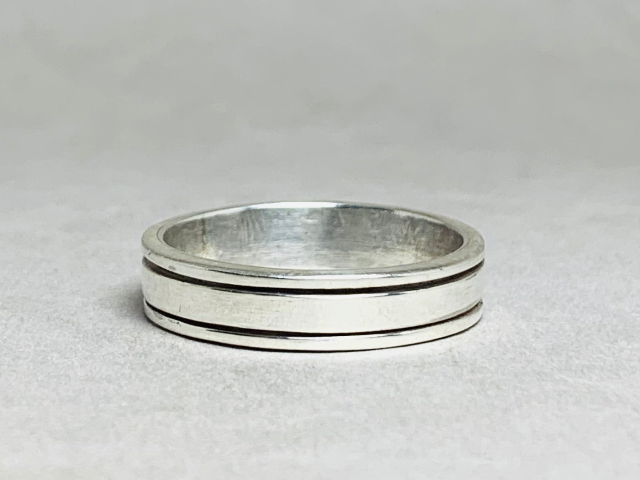 Spinner-Ring 925 Silber Fidget Ring Minimalistisch Spinner Sorgenring Meditationsring Angst-Ring Silberband Ring