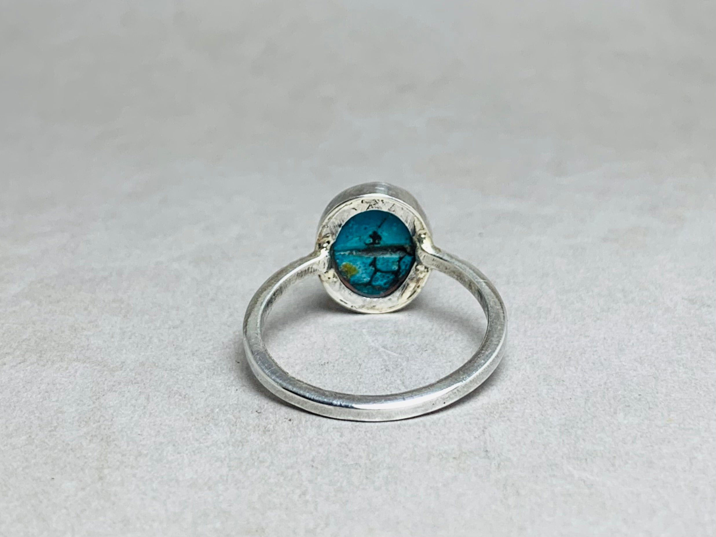 Echter Türkisring 925 Sterling Silber Stapelring Silberring Natursteinring Alltagsring