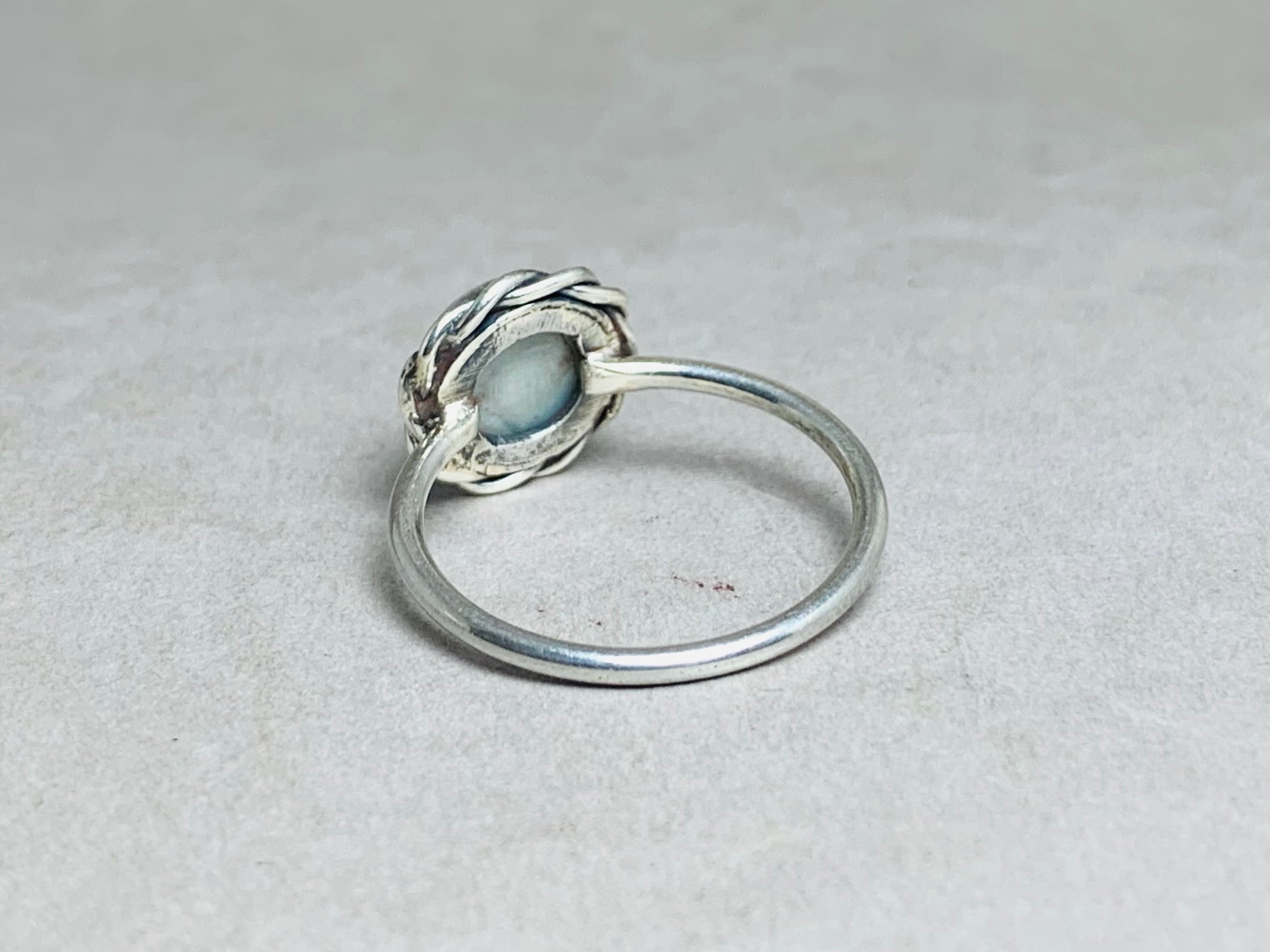 Larimar Ring 925 Sterlingsilber Ring Handgemachter Stapelring Larimar Edelstein Ring Brautring Alltagsring Silberschmuck