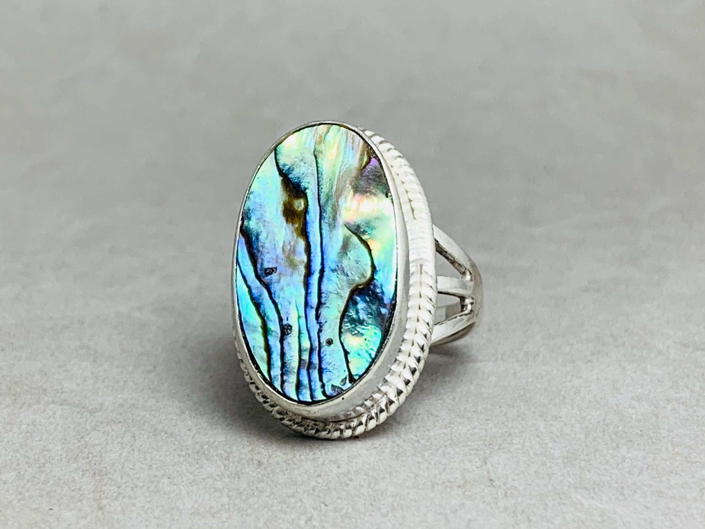 Abalone Muschel Ring 925er Silberring Muschel Edelstein Boho Ring Statement Ring Sterling Silber Ring Strandring