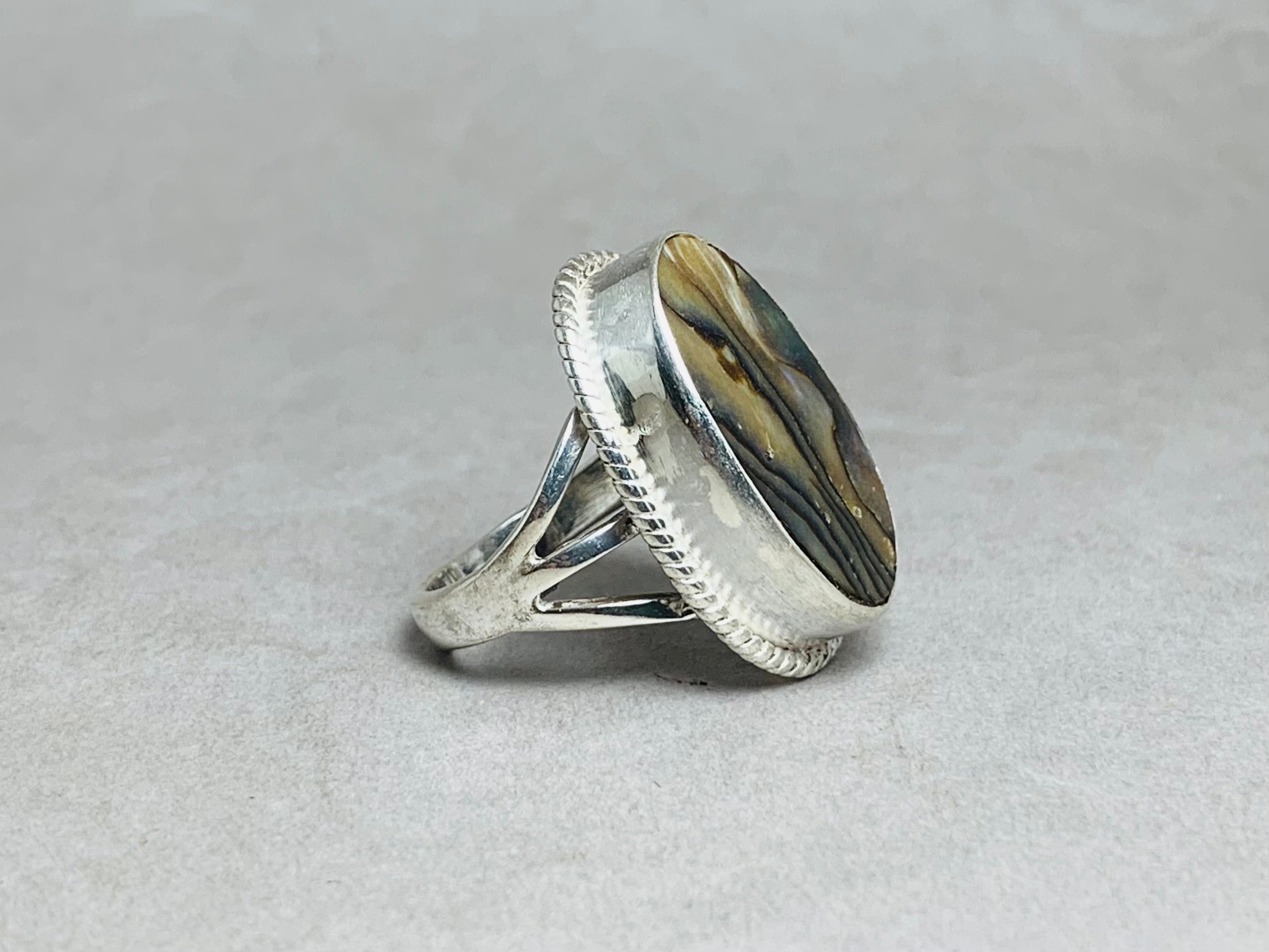 Abalone Muschel Ring 925er Silberring Muschel Edelstein Boho Ring Statement Ring Sterling Silber Ring Strandring
