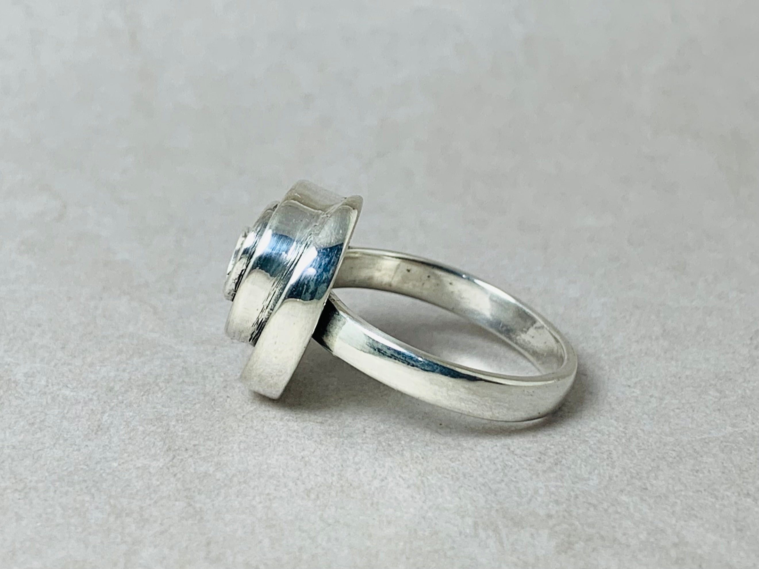 Silberspiralring 925er Sterling Silber Handgemachter Unikat Ring Statement Ring Alltagsring Geschenk für Sie Brautjungfern Geschenk