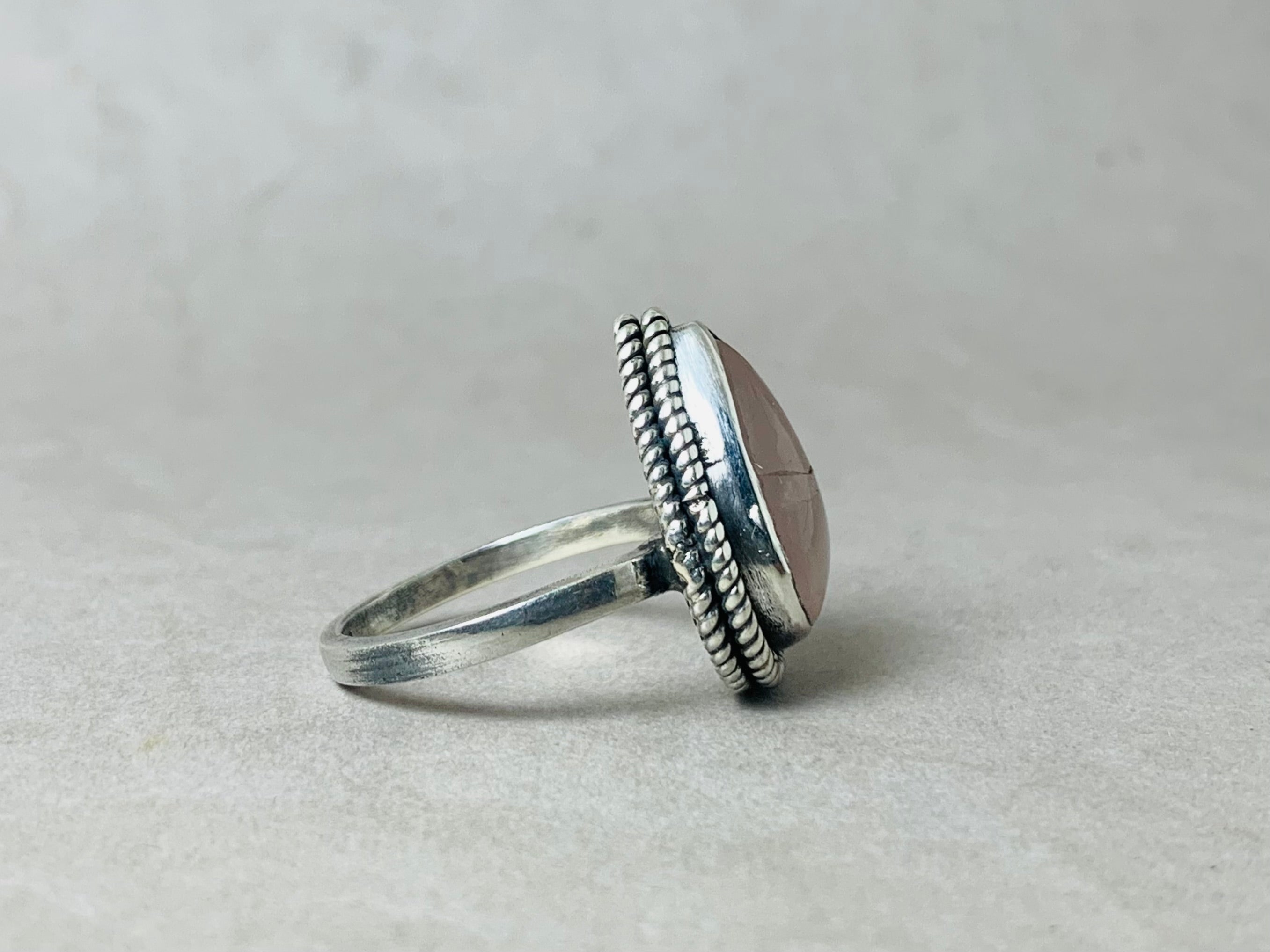 Rosenquarz Ring 925 Sterling Silber Ring Edelsteinring Januar Geburtsstein Geschenk für Sie