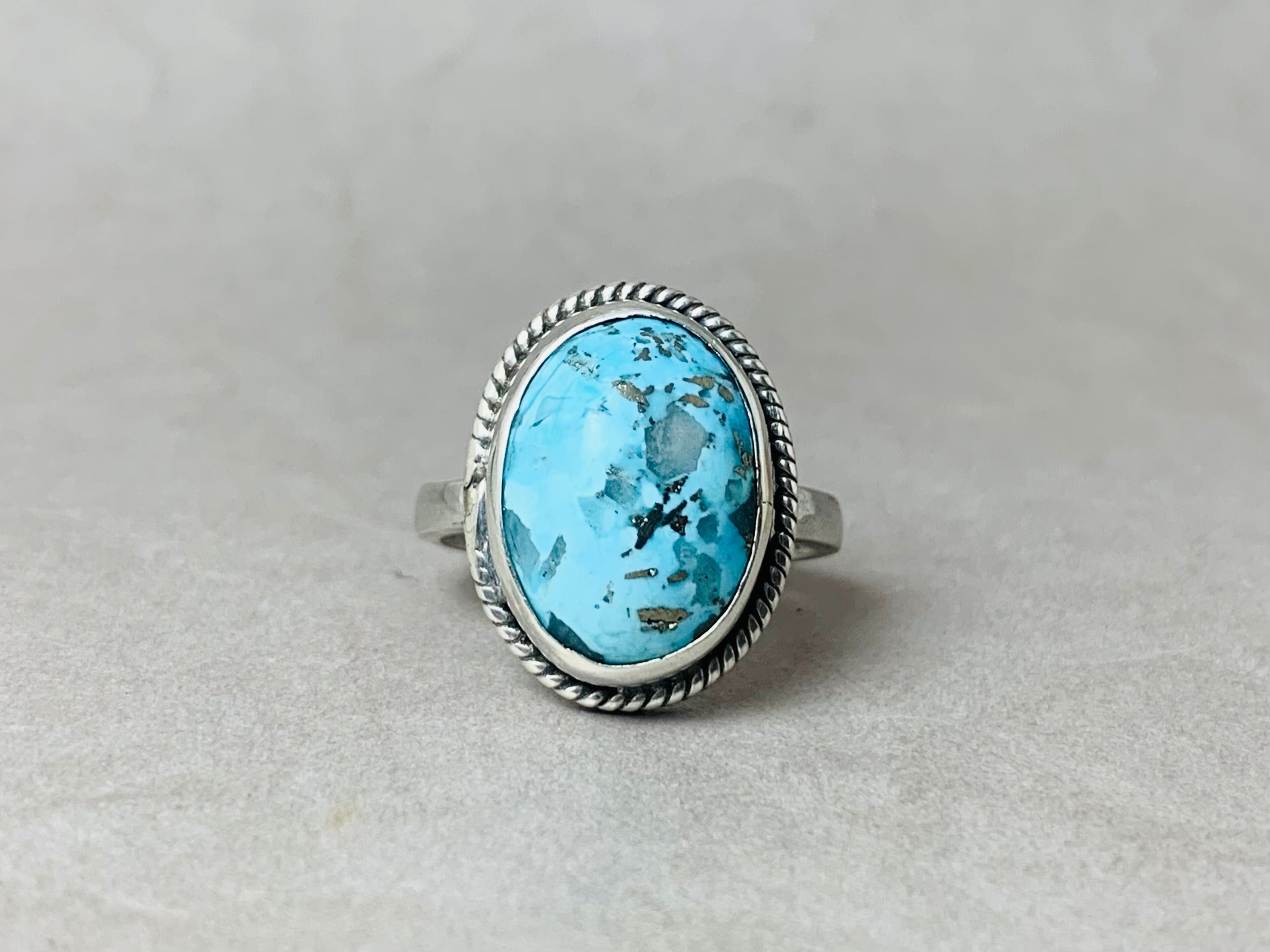 Blauer Türkisring 925 Sterling Silber Ring Böhmischer Ring Geburtsstein Dezember Stapelring