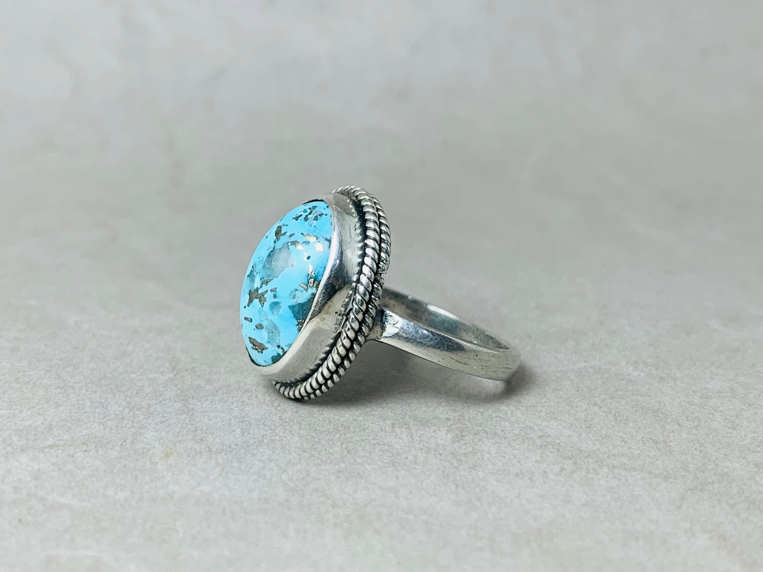 Blauer Türkisring 925 Sterling Silber Ring Böhmischer Ring Geburtsstein Dezember Stapelring