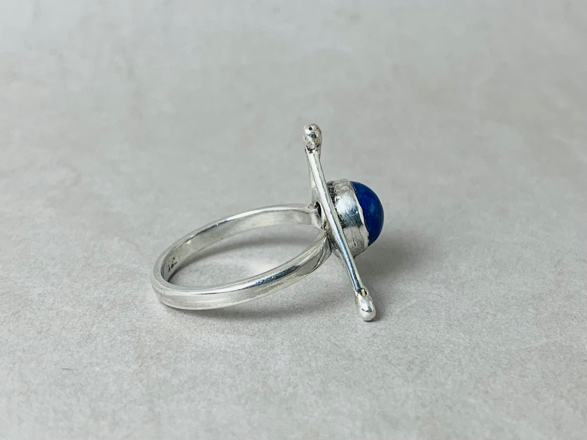 Natur Lapislazuli Ring 925 Sterling Silber Ring Blauer Stein Geburtsstein Ring Handgemachter Ring