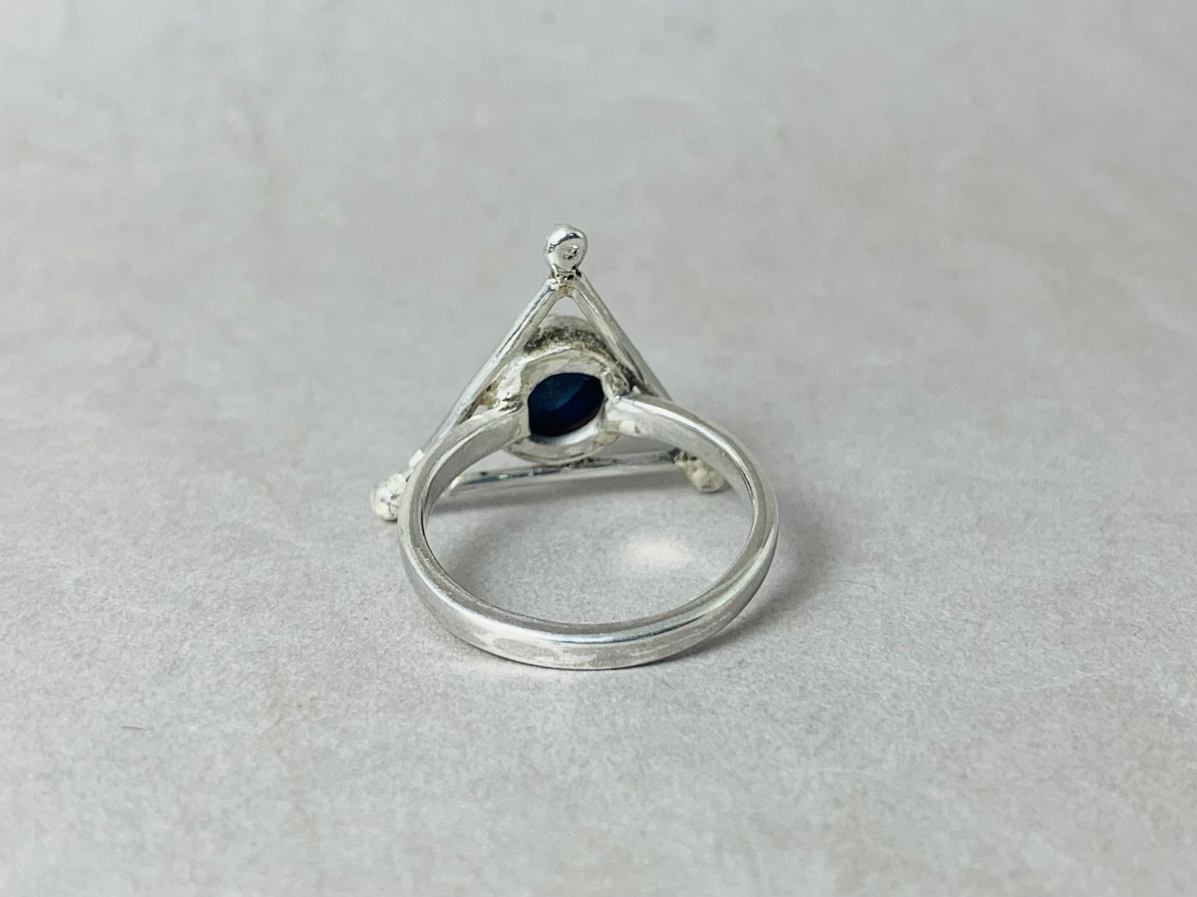 Natur Lapislazuli Ring 925 Sterling Silber Ring Blauer Stein Geburtsstein Ring Handgemachter Ring